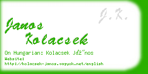 janos kolacsek business card